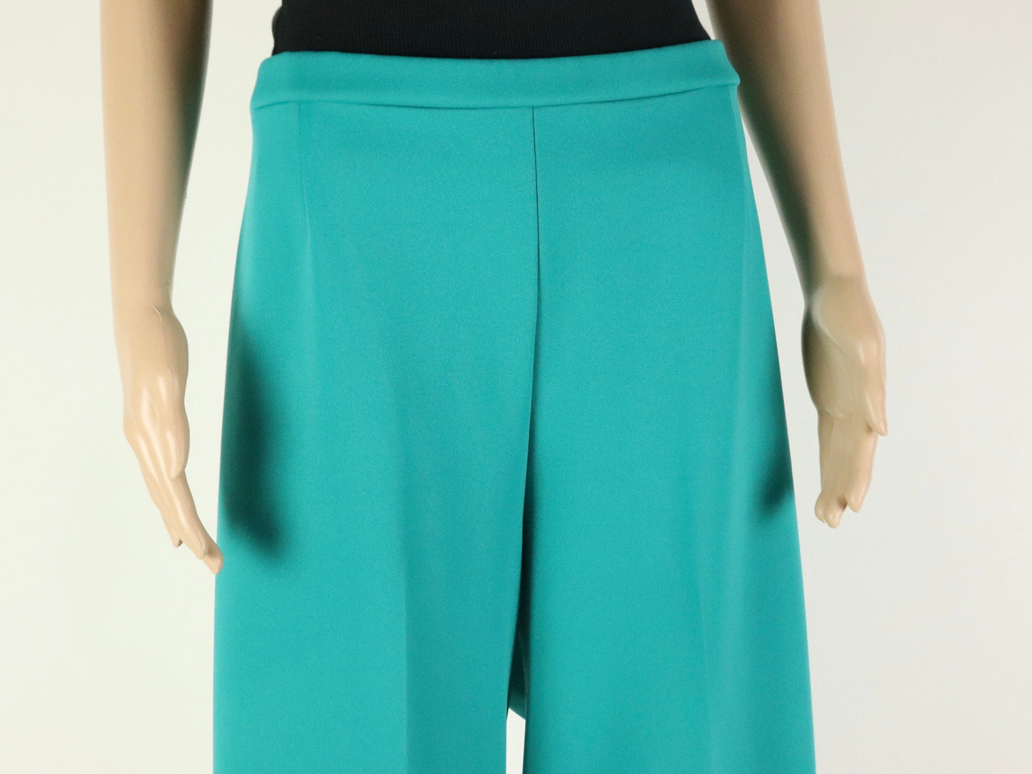 Turquoise Polyester Wide Leg Pants, 1970s Vintage