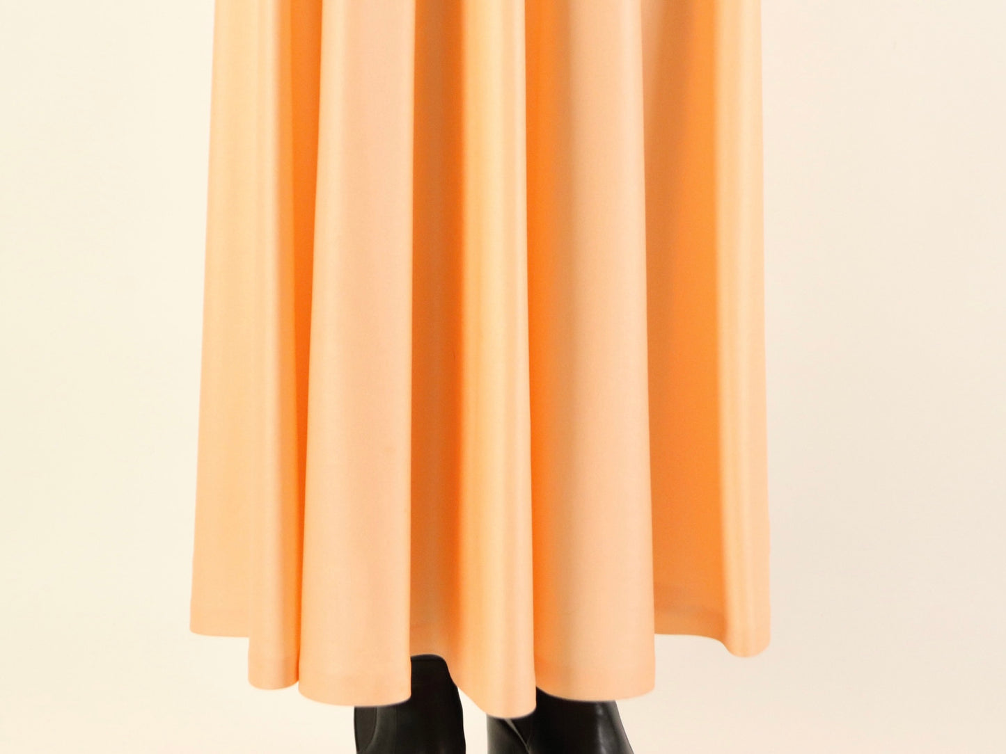 Puff Sleeve Peach Dress, 1970s Vintage
