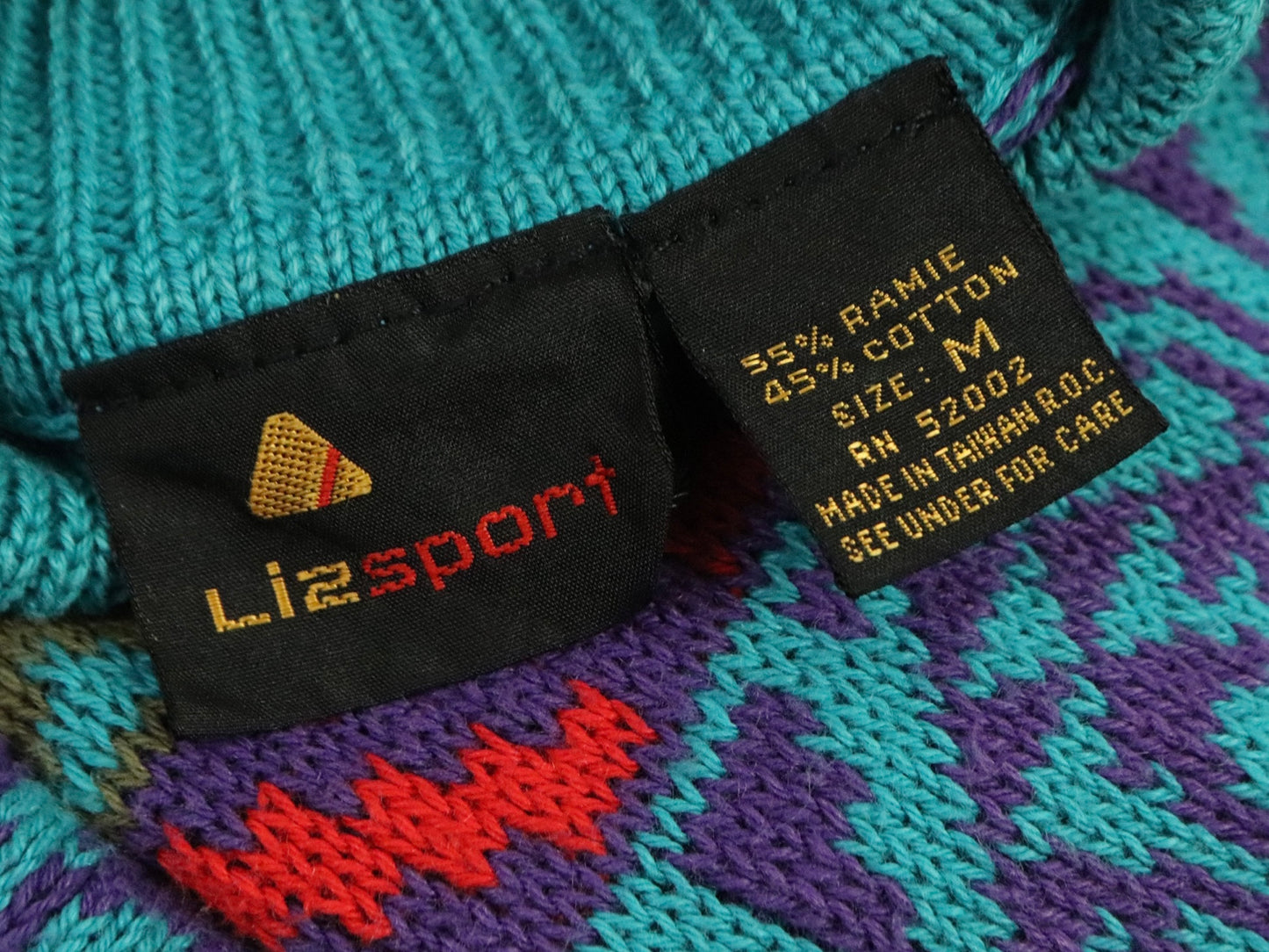 Retro Striped Turtleneck Sweater, Lizsport, 1980s Vintage