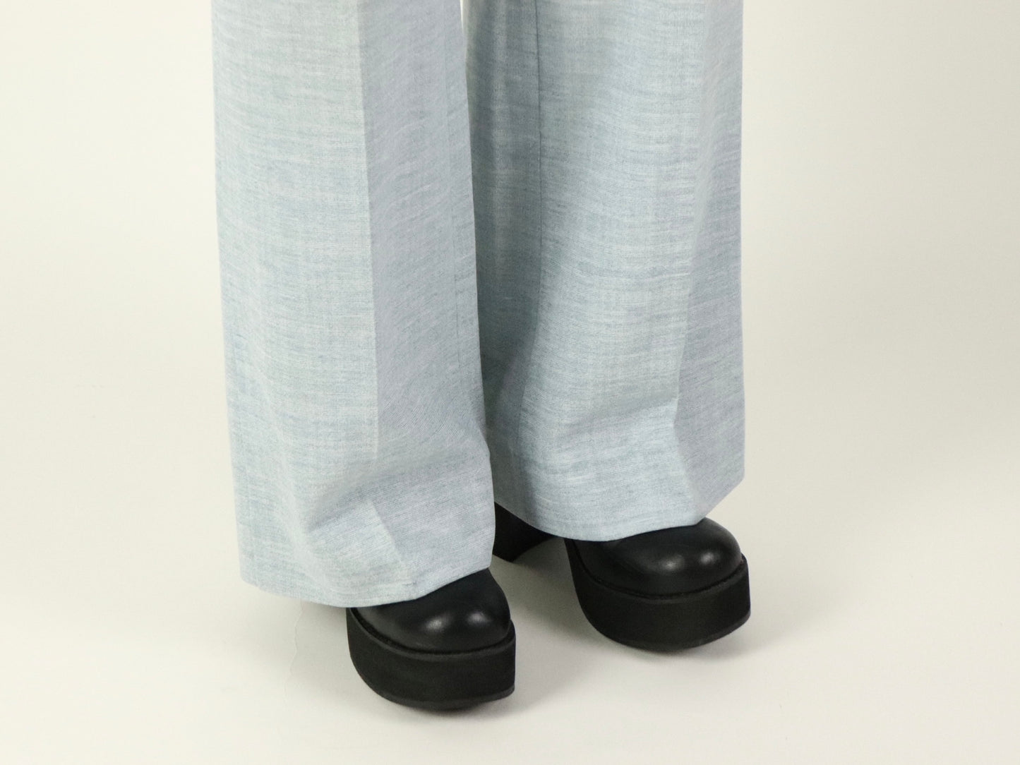 Gray/Blue Straight Leg Slacks, 1970s Vintage