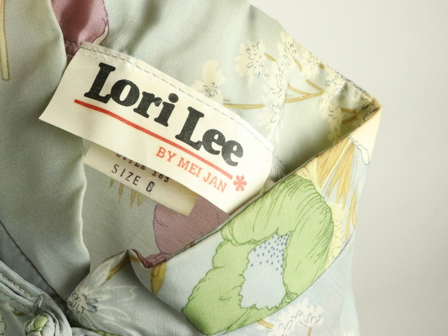 Light Blue Floral Mock Neck Top, 1970s Vintage