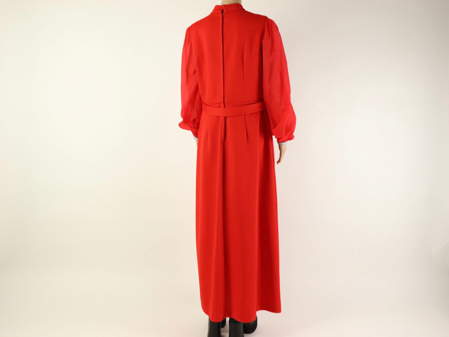 Long Red Party Dress, 1970s Vintage