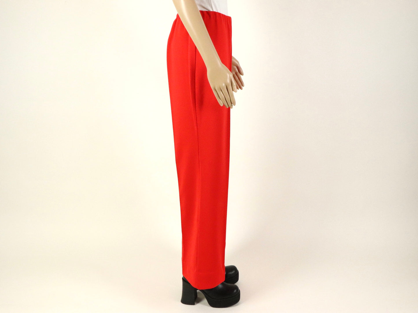 Red Polyester Flare Pants, 1970s Vintage