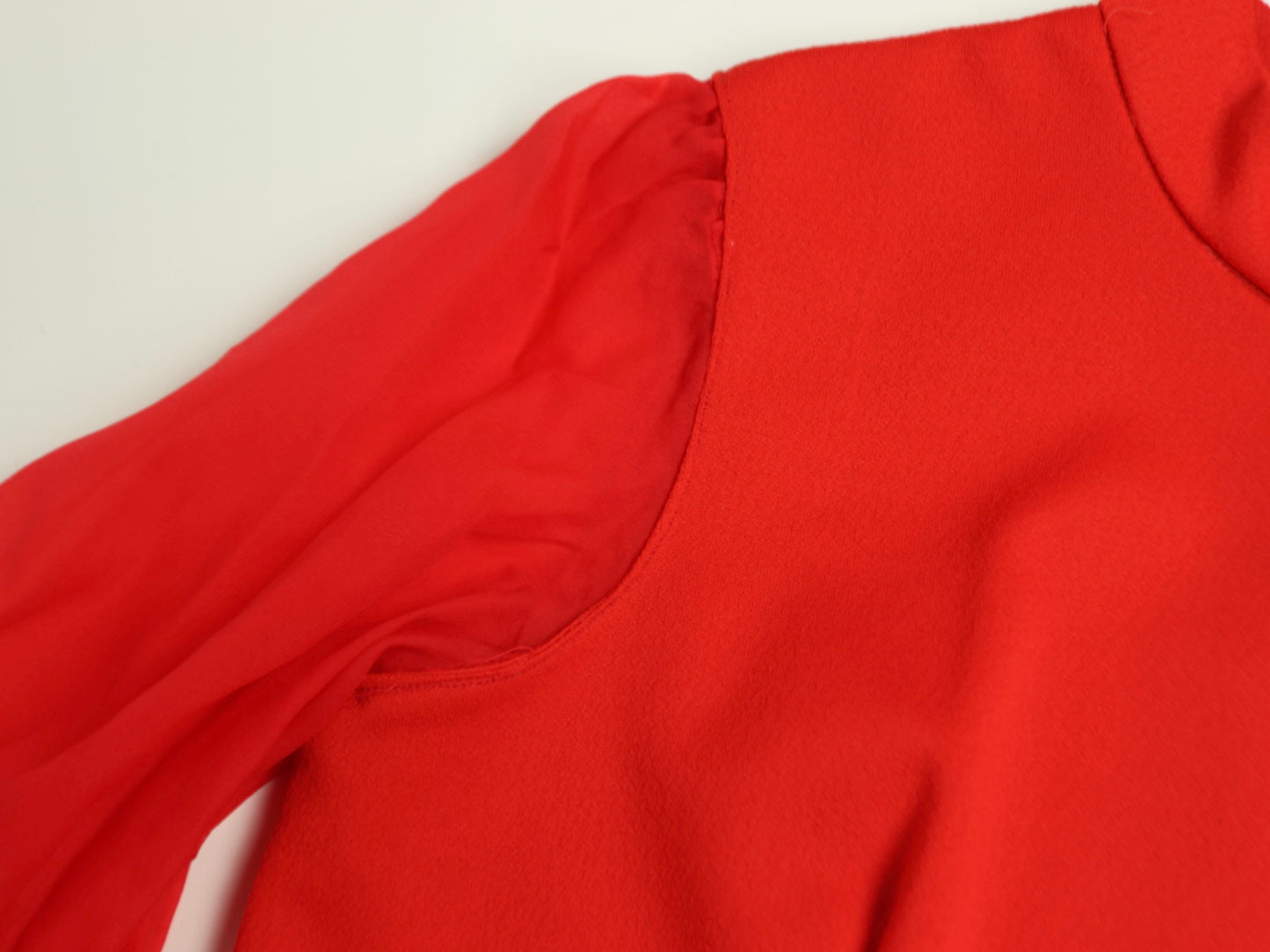 Long Red Party Dress, 1970s Vintage