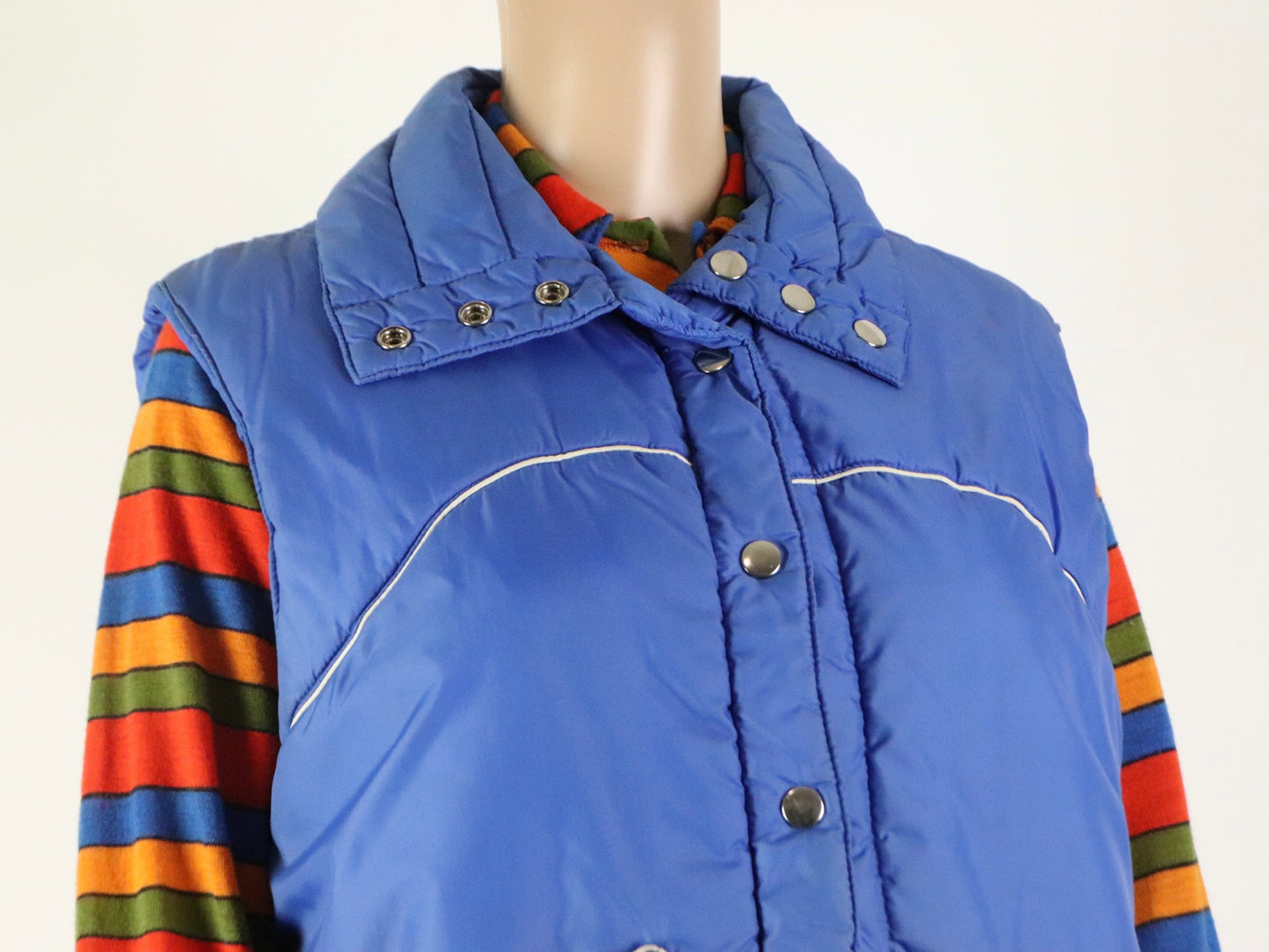 Blue Puffer Vest, 1970s Vintage