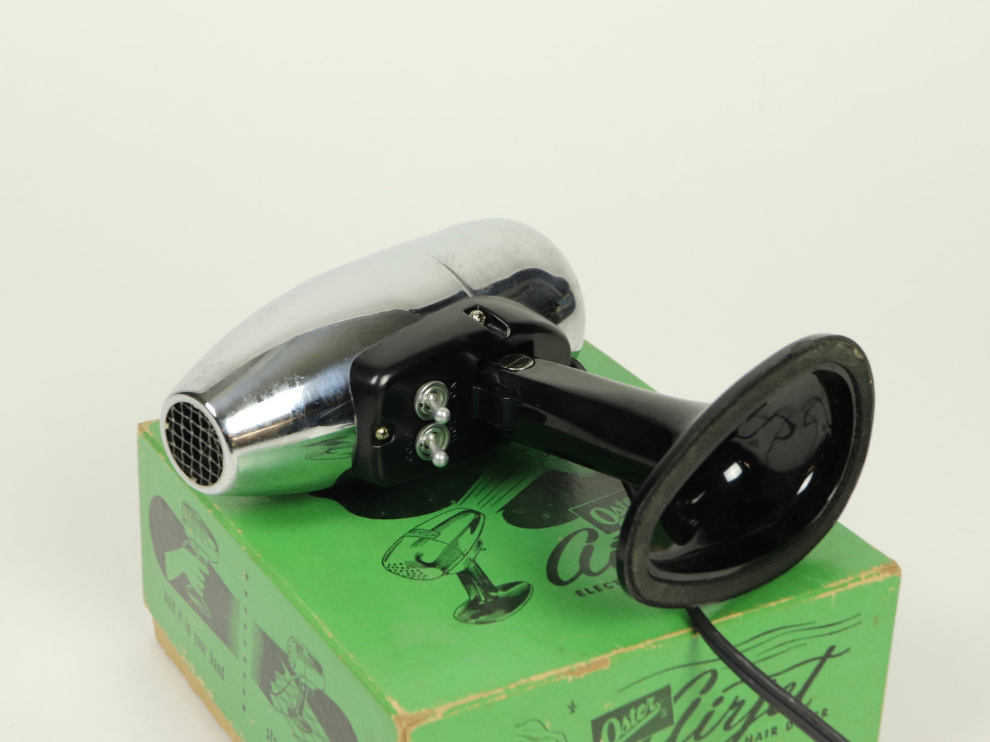 Oster Airjet Space Age Hair Dryer in Original Box, 1950s Vintage