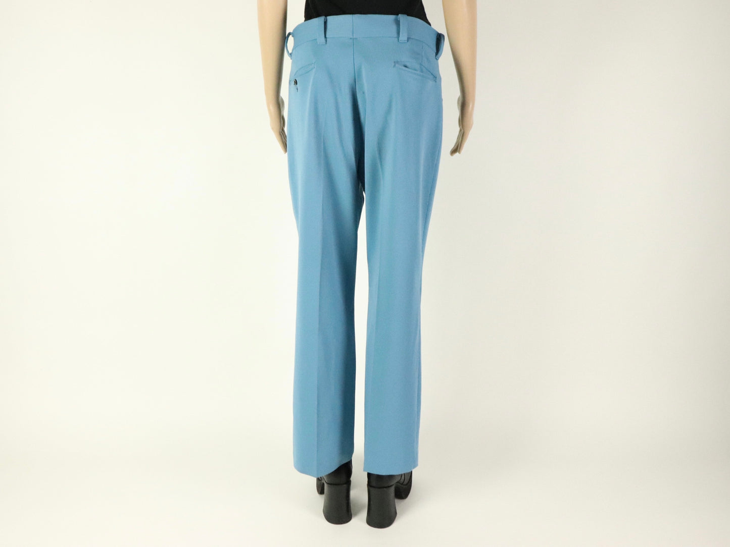 Blue Flared Leg Slacks, 1970s Vintage