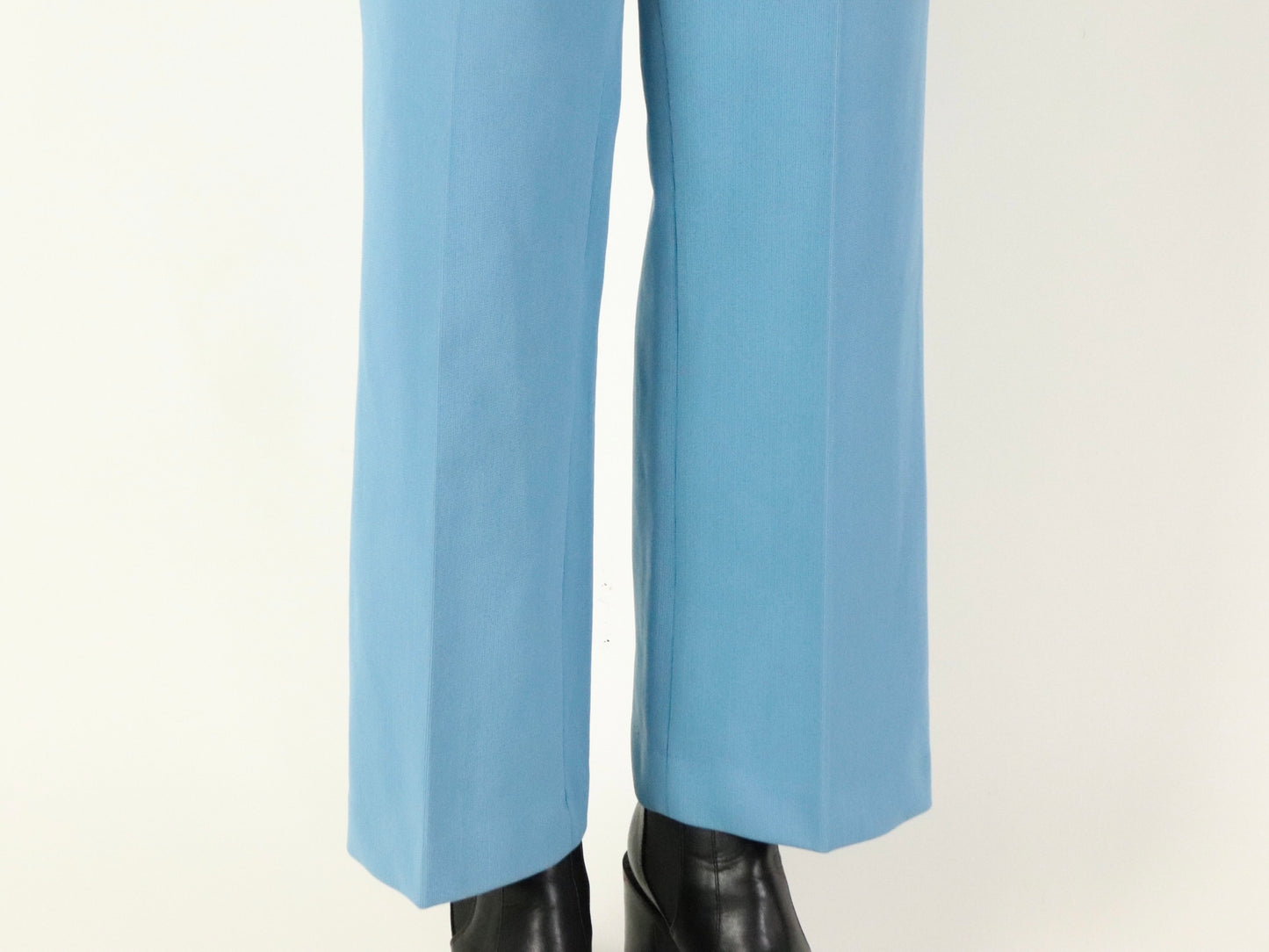 Blue Flared Leg Slacks, 1970s Vintage