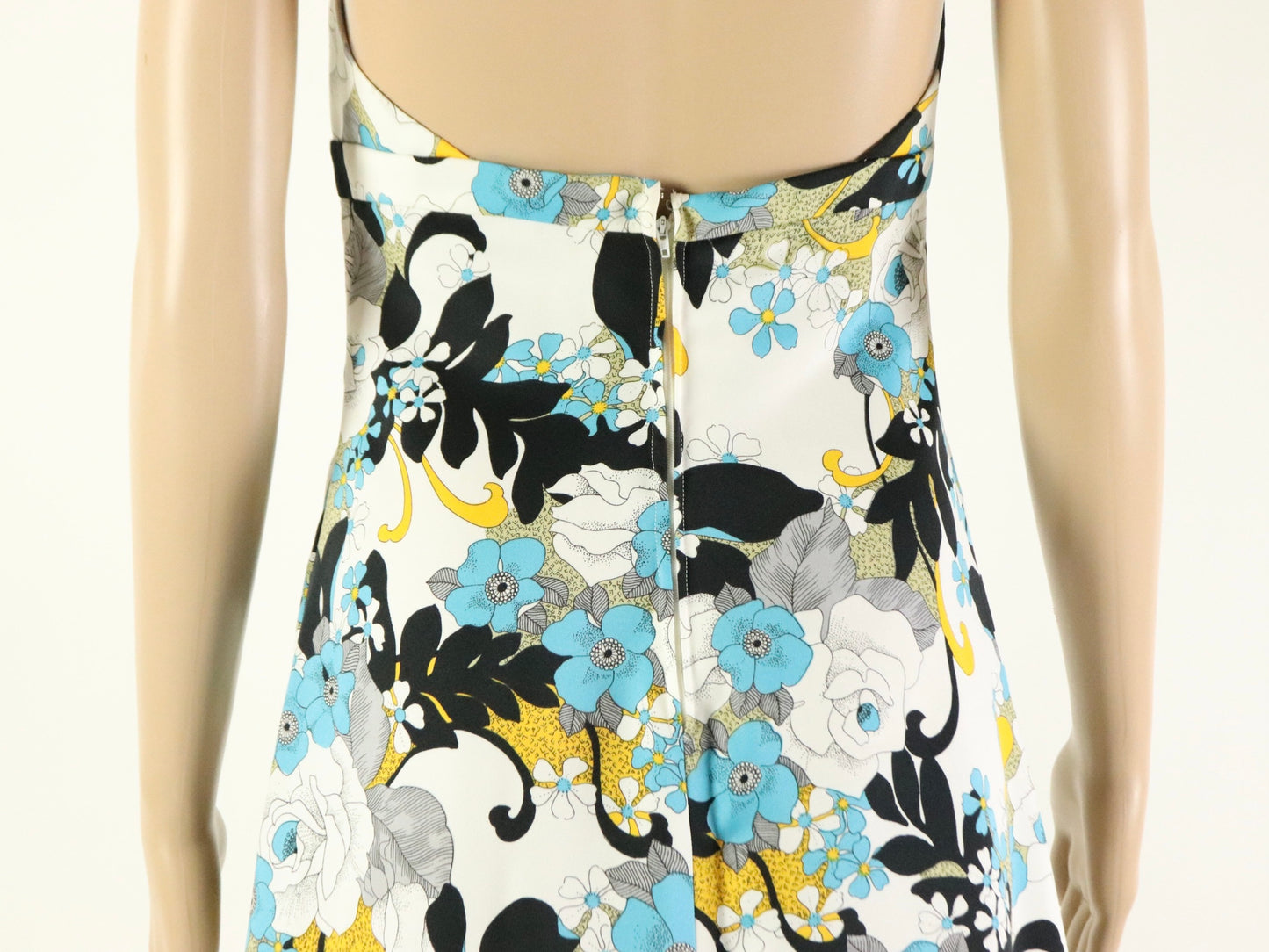 Abstract Floral Halter Maxi dress, 1970s vintage