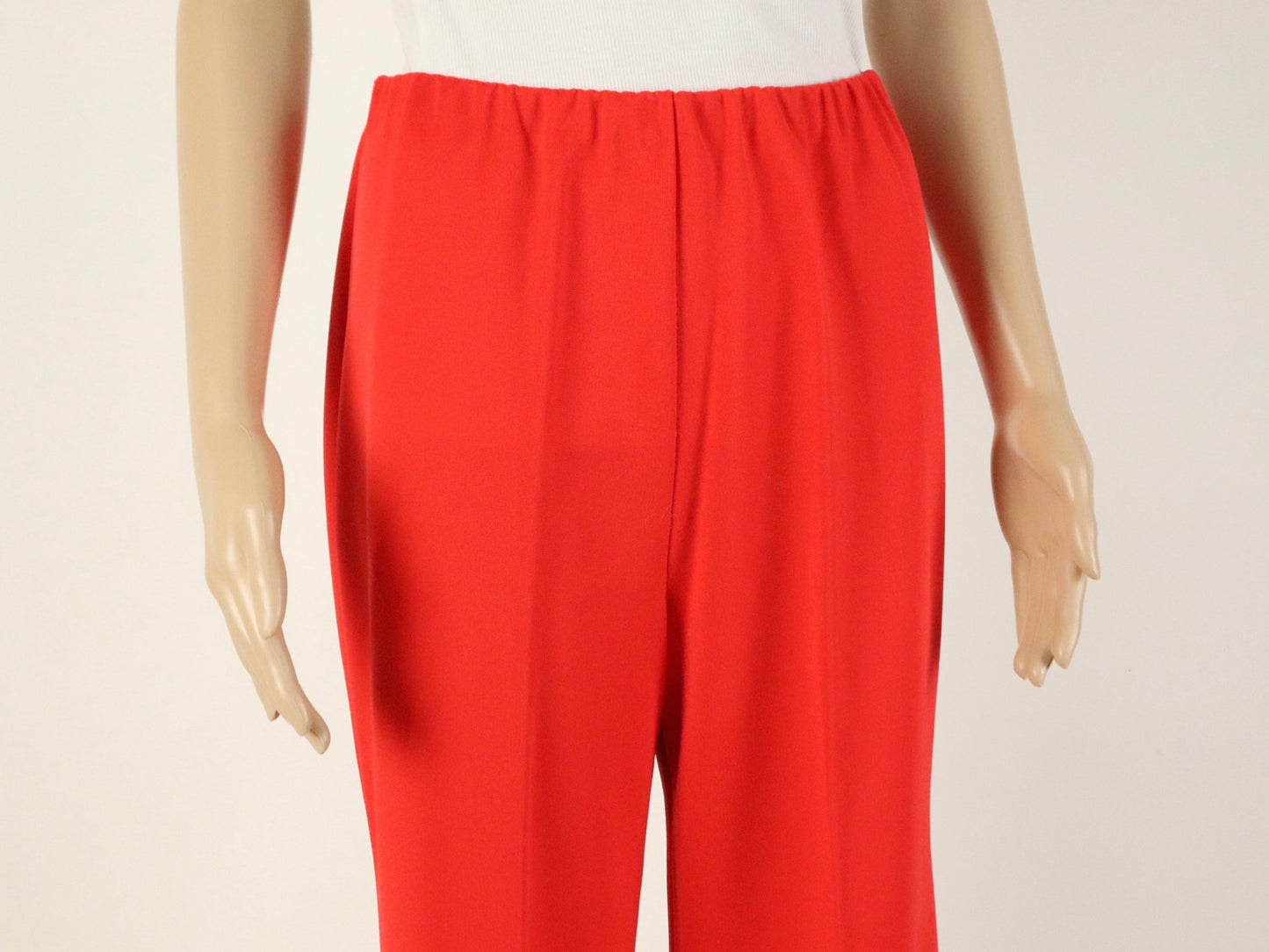Red Polyester Flare Pants, 1970s Vintage