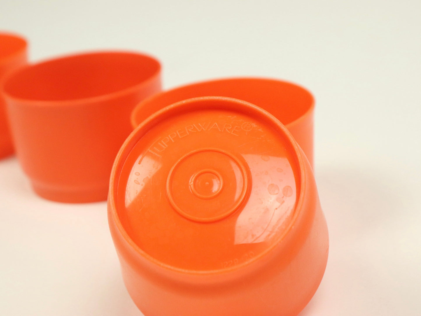 Orange Tupperware Snack Cup Set, 1229-20, 1970s vintage