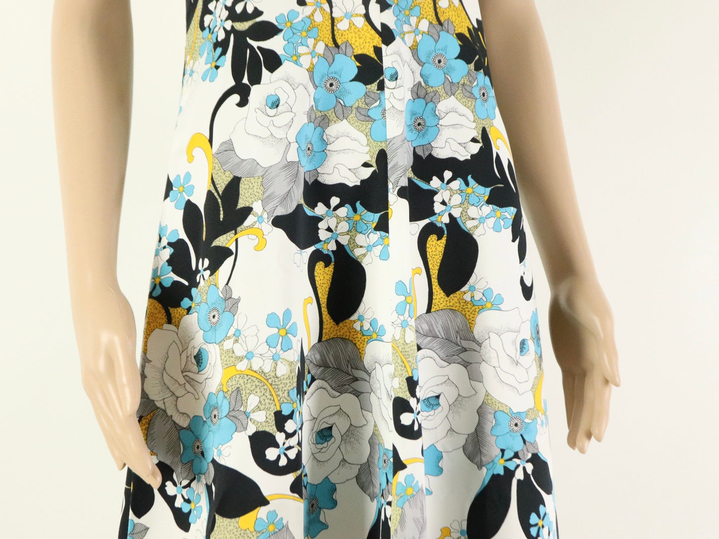 Abstract Floral Halter Maxi dress, 1970s vintage