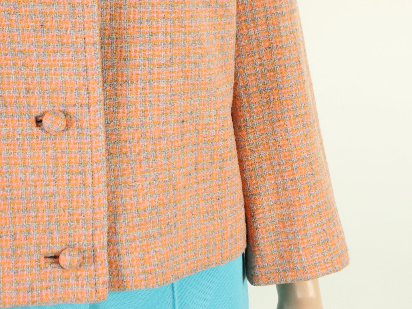 Orange Plaid Cropped Jacket, Pendleton, 1960s vintage