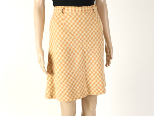 Orange Plaid Skirt, 1960s Vintage