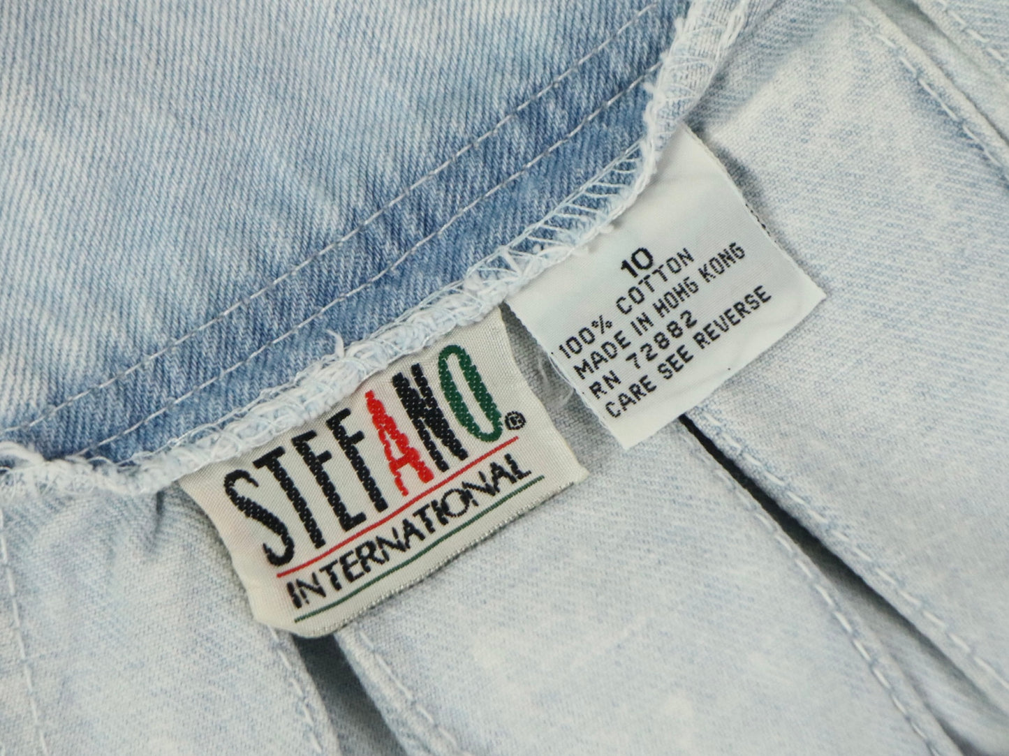Light Blue Denim Pleated Mini Skort, Stefano, 1980s Vintage