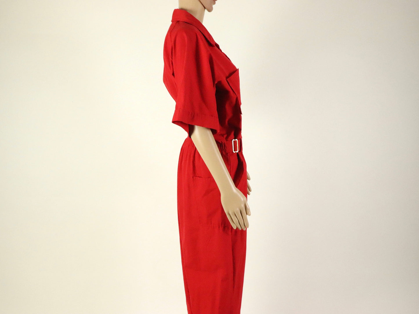 Red jumpsuit, Montgomery Ward, 1970s vintage