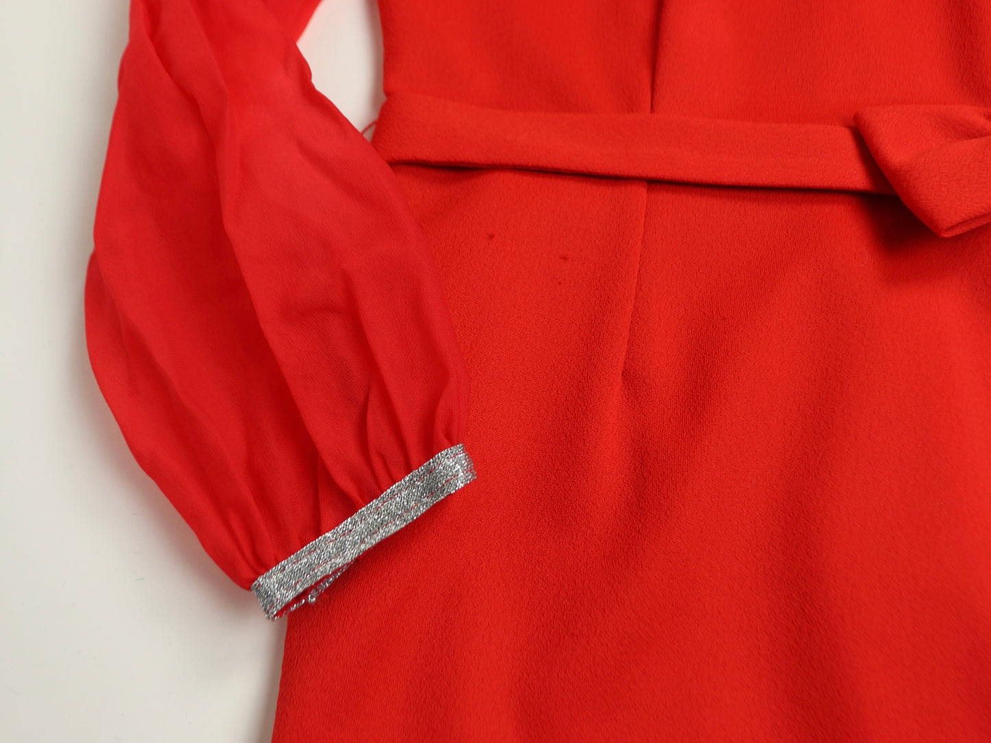 Long Red Party Dress, 1970s Vintage