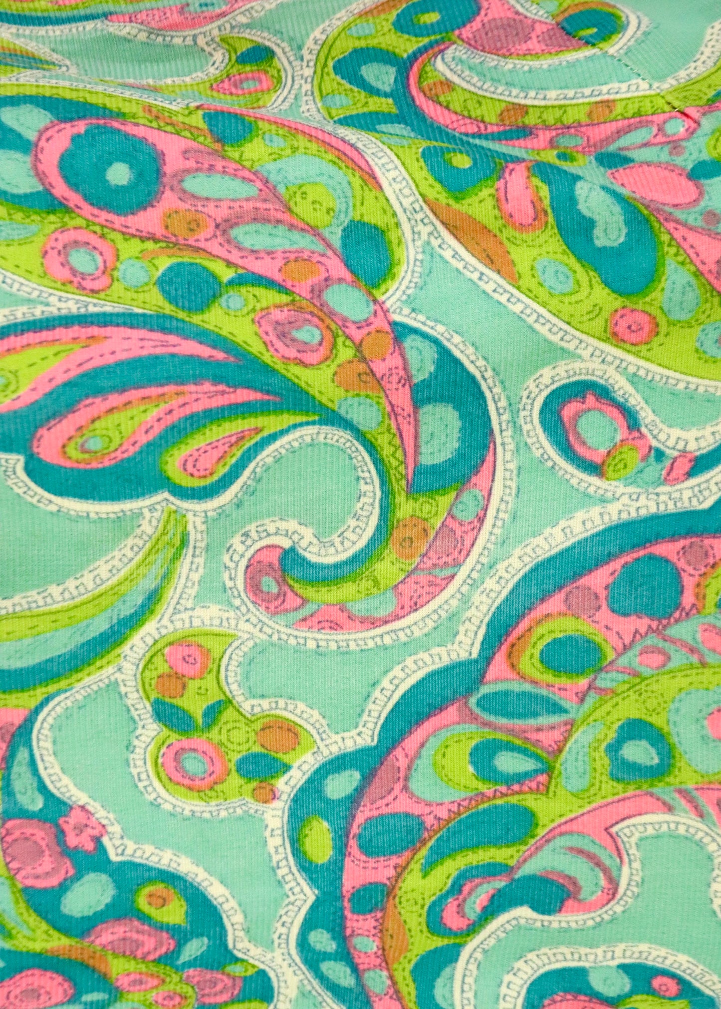 Blue Paisley Psychedelic Mini Dress, 1970s Vintage