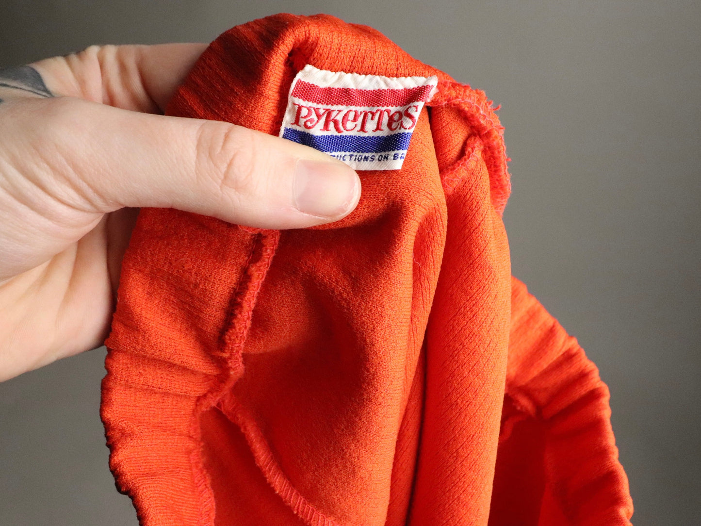 Orange Polyester Flare Pants, 1970s Vintage