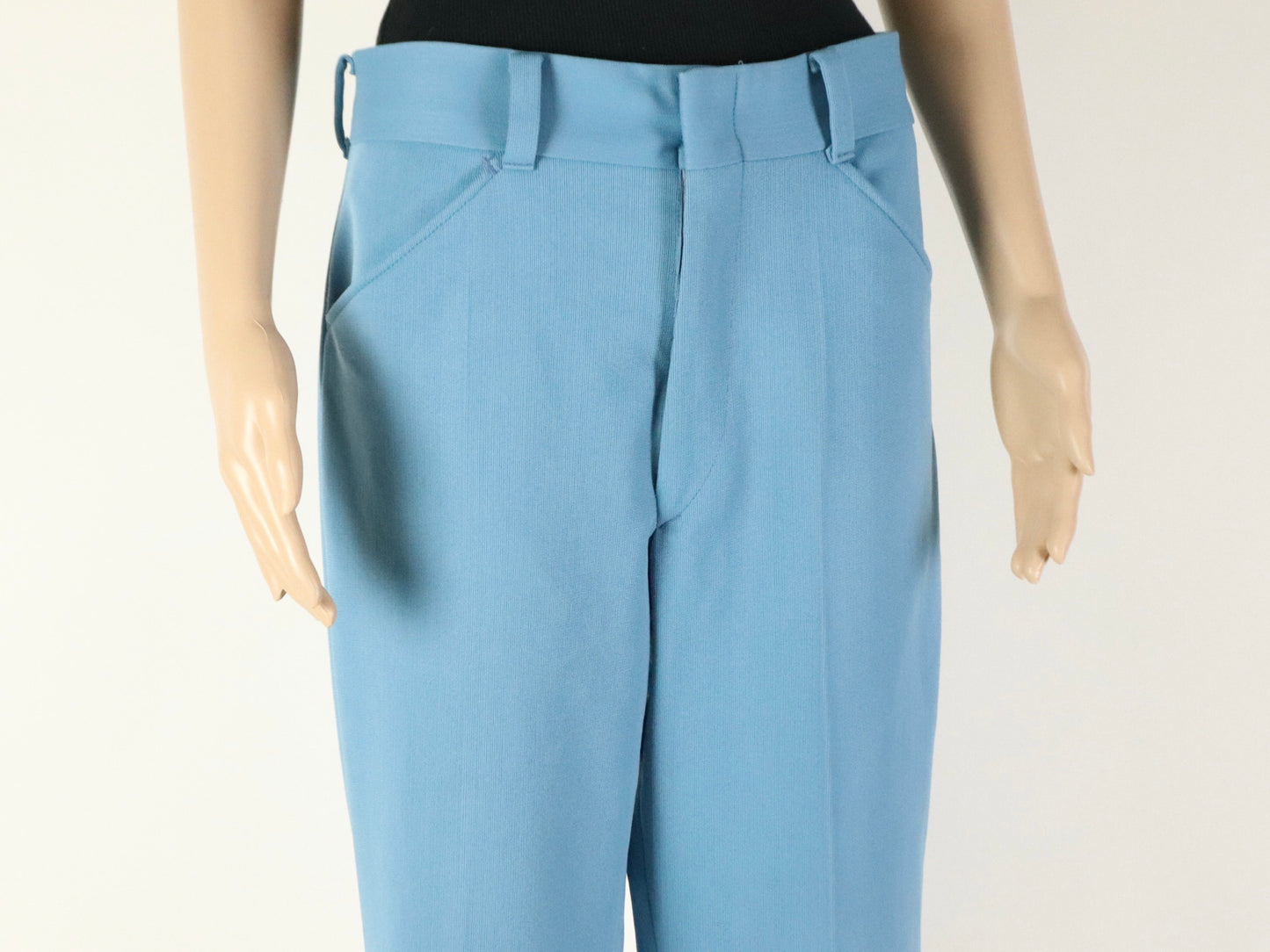 Blue Flared Leg Slacks, 1970s Vintage