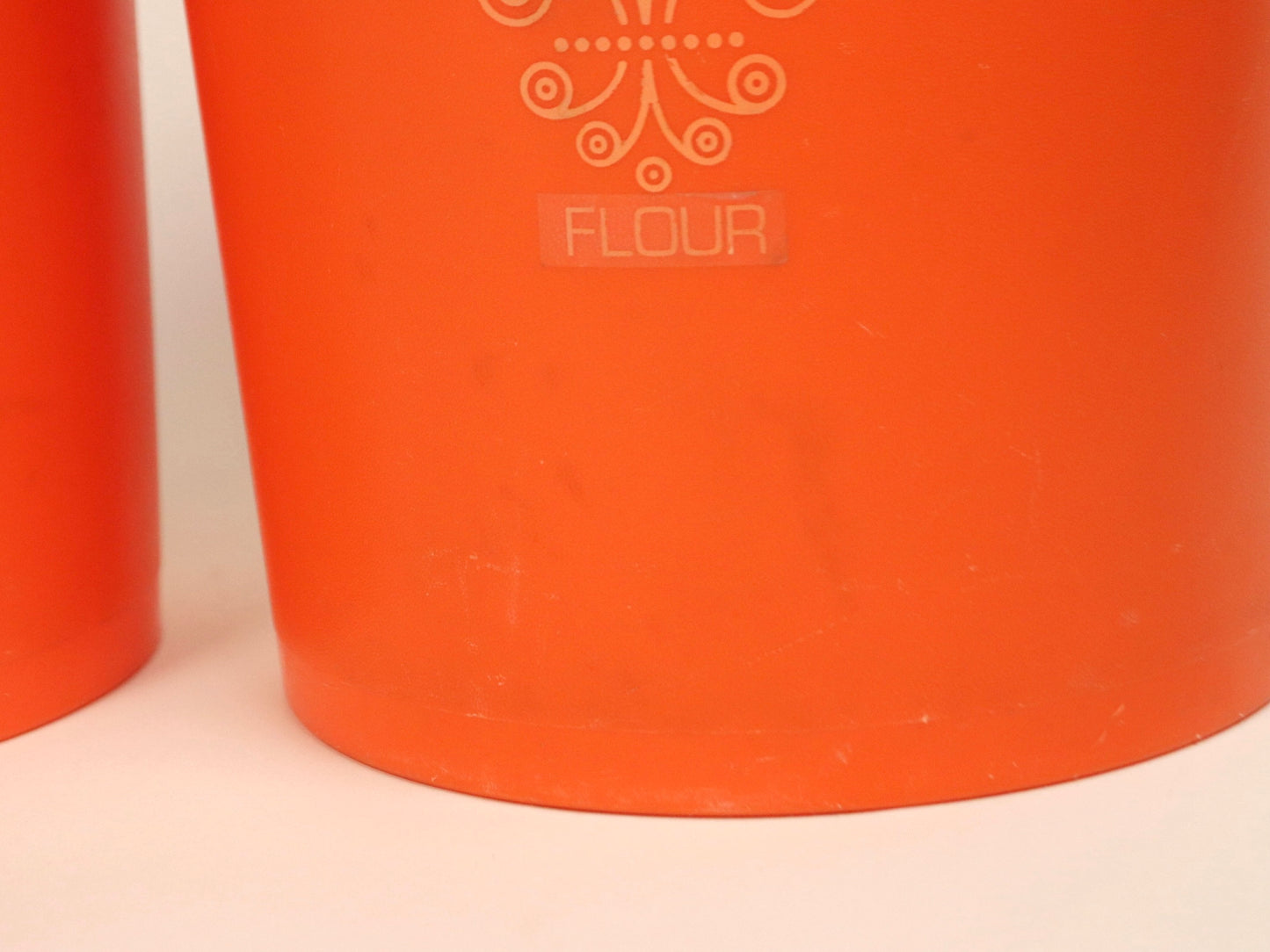 Tupperware Harvest Orange Canister Set With a Servalier Lid, 1970s vintage