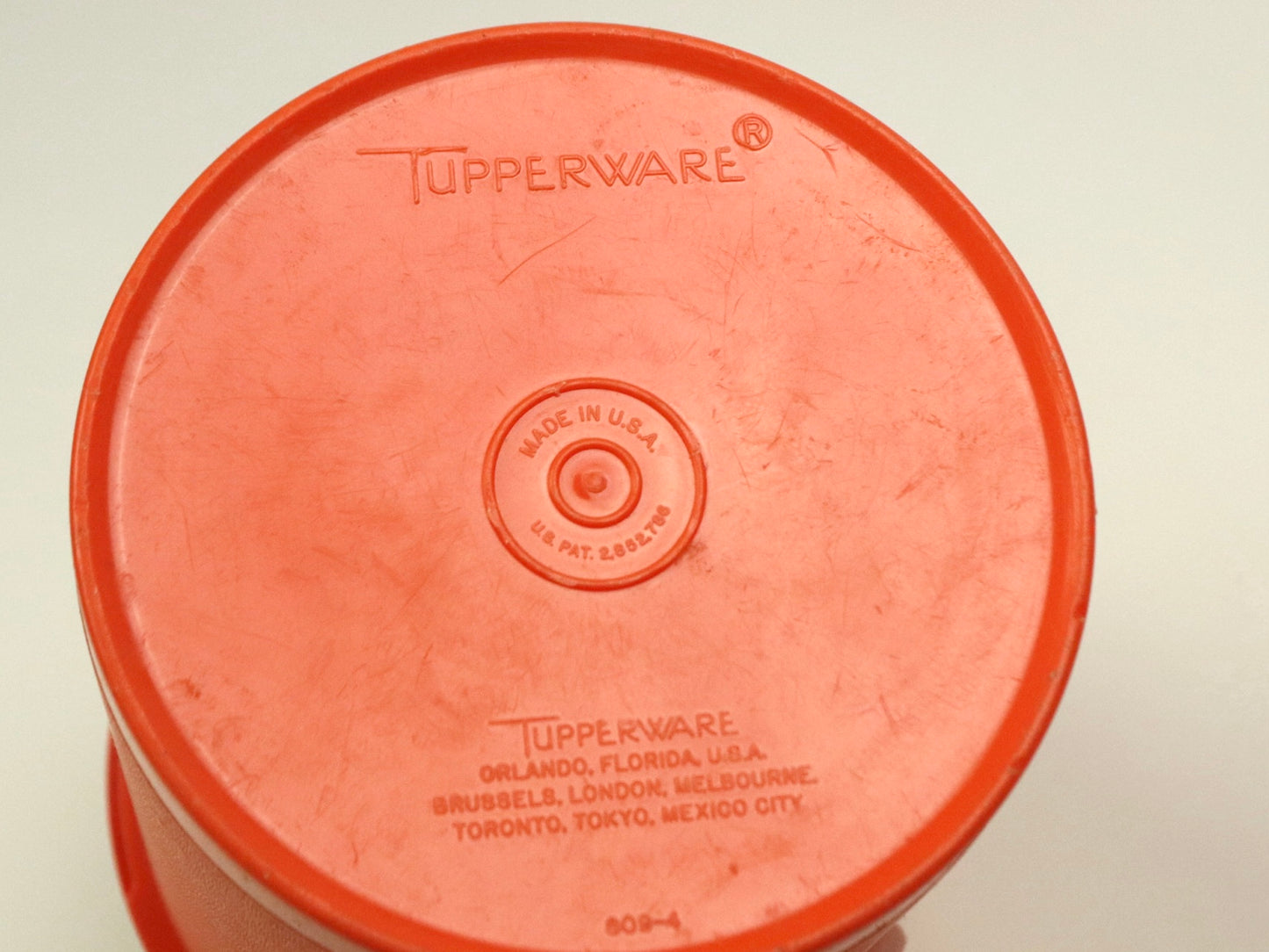 Tupperware Harvest Orange Canister Set With a Servalier Lid, 1970s vintage