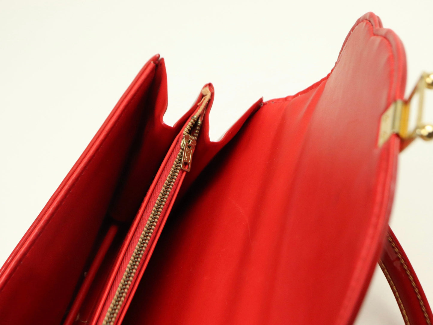 Red Patent Leather Handbag, 1950s Vintage