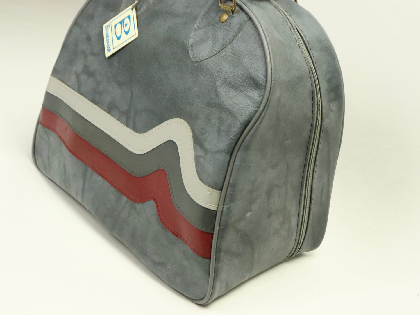 Don Carter One Ball Bowling Bag Gray with Red & Grey, 1970s Vintage