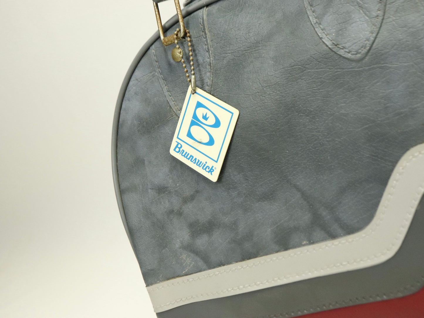 Don Carter One Ball Bowling Bag Gray with Red & Grey, 1970s Vintage