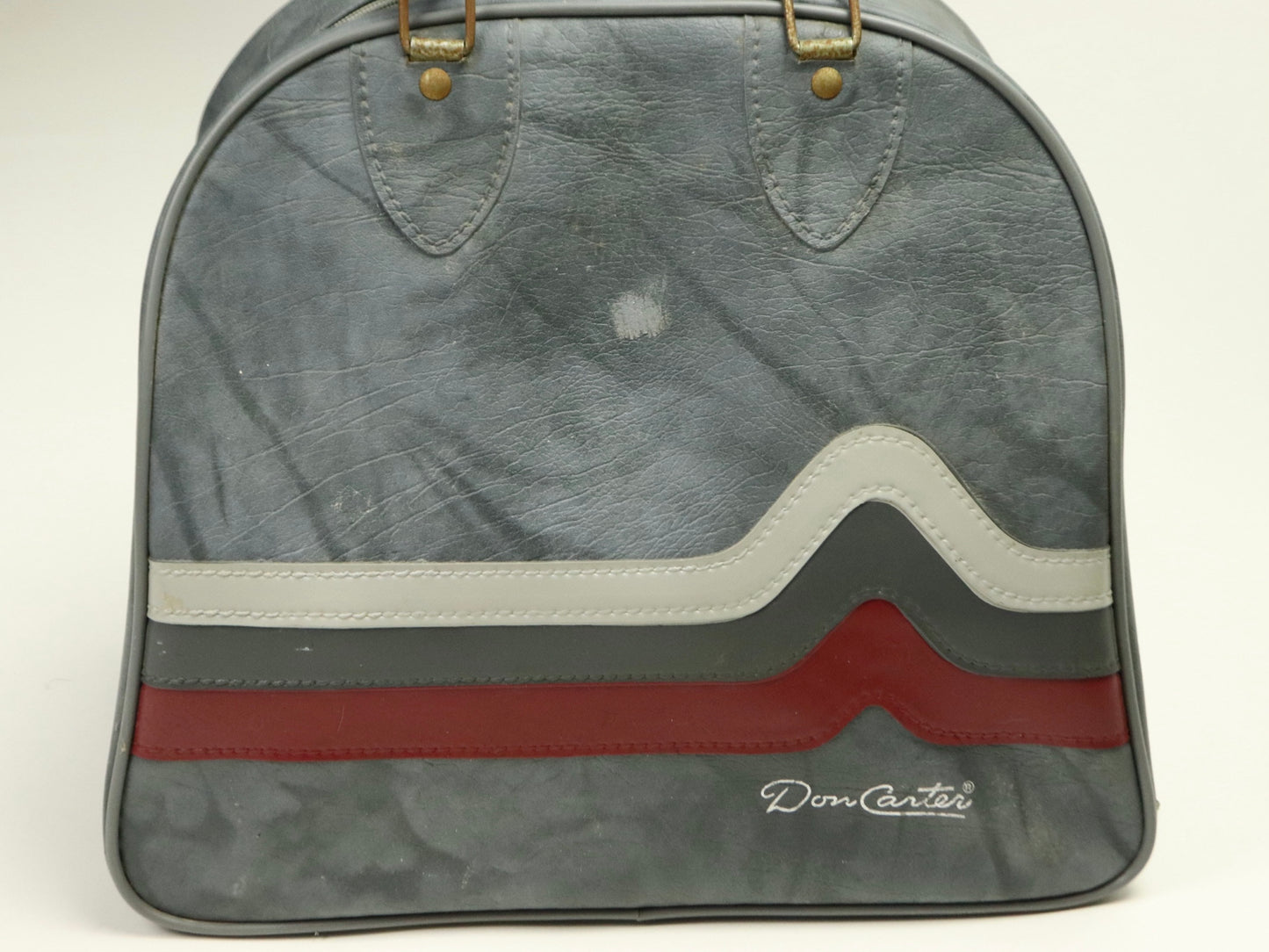 Don Carter One Ball Bowling Bag Gray with Red & Grey, 1970s Vintage