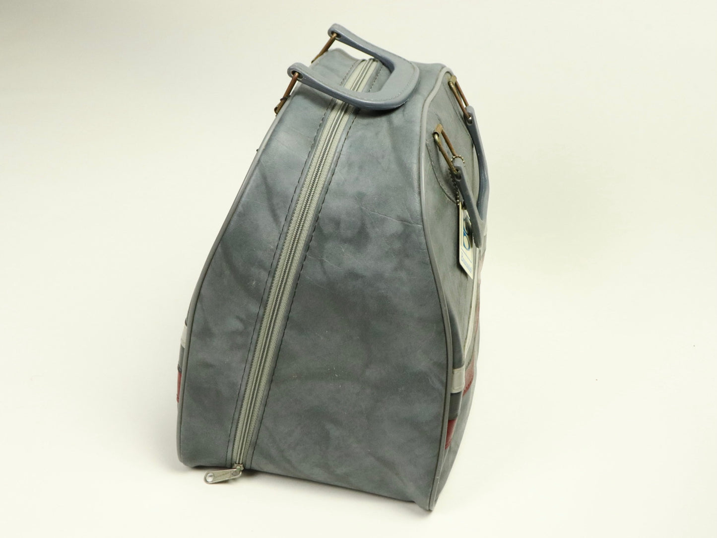 Don Carter One Ball Bowling Bag Gray with Red & Grey, 1970s Vintage