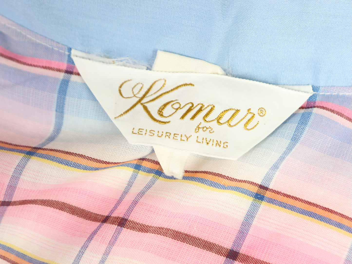 Pink Plaid Button Down Dress, 1970s Vintage