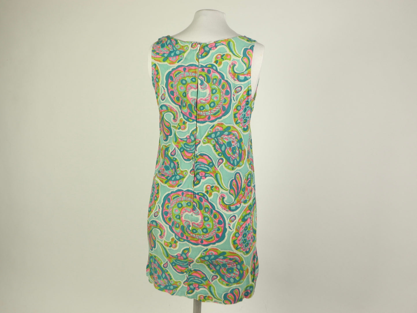 Blue Paisley Psychedelic Mini Dress, 1970s Vintage