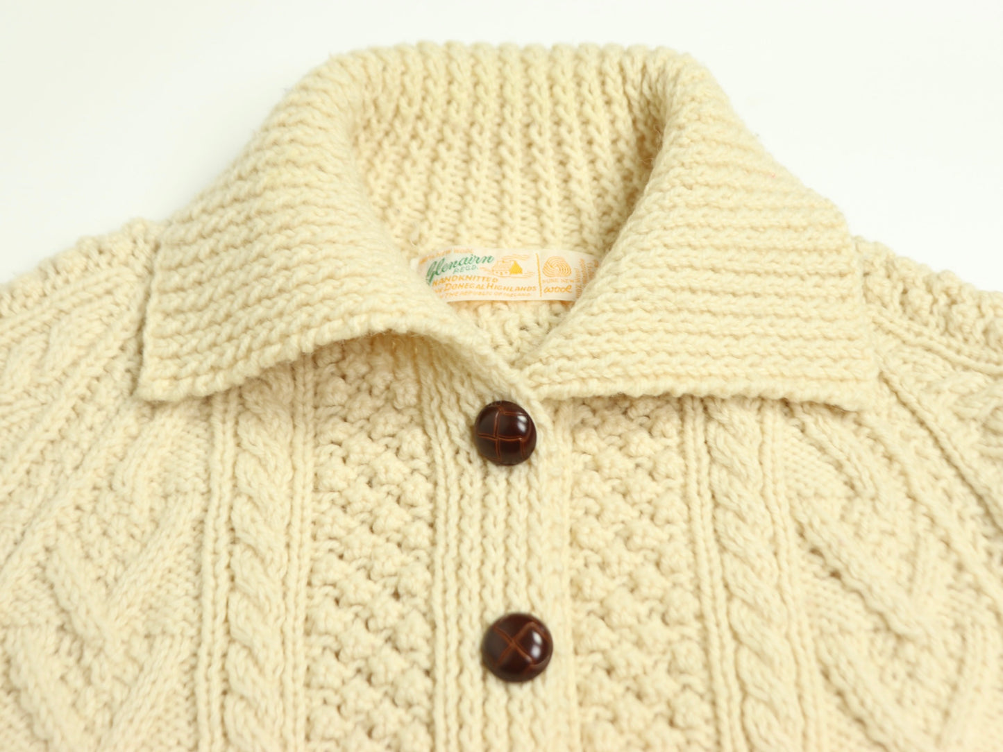 Cream Hand Knitted Wool Sweater, Glenairn, 1950s Vintage