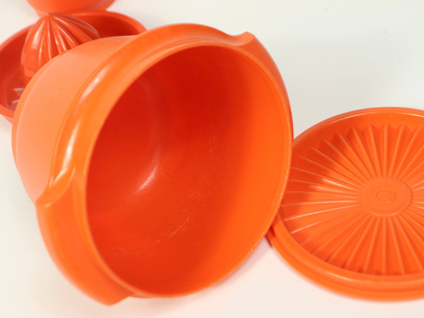 Orange Tupperware Set, 1970s Vintage