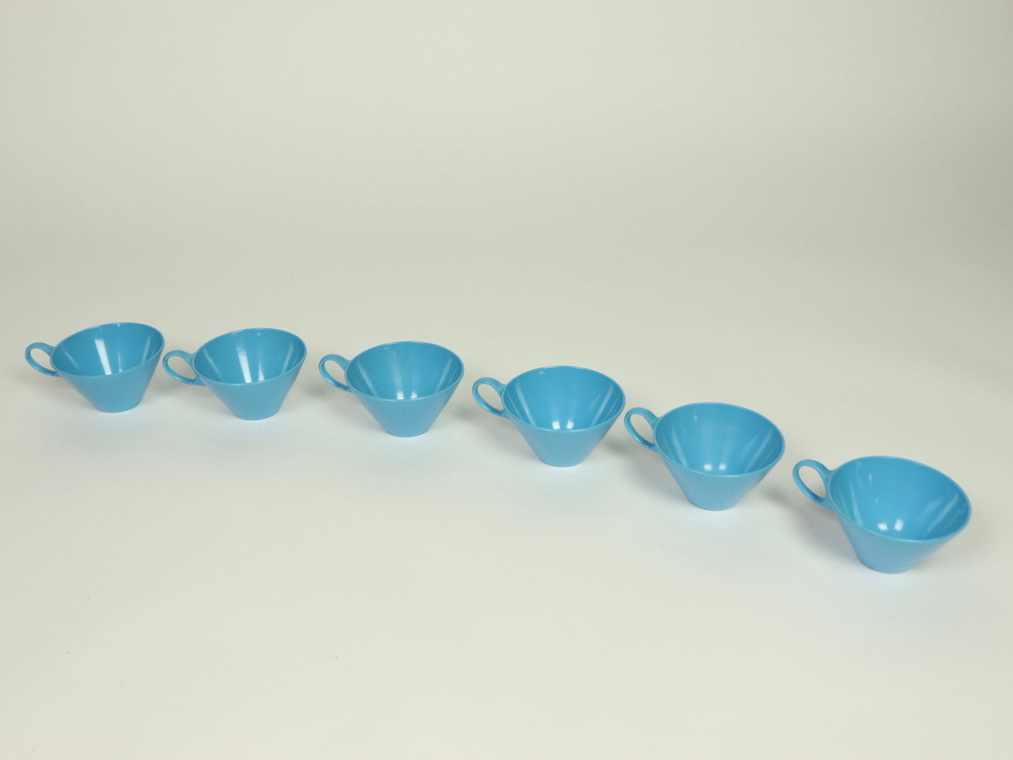 Blue Space Age Melamine Bowl And Mug Set, 1970s Vintage