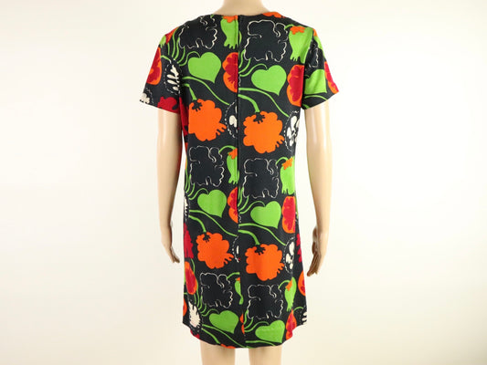 Abstract Floral Mini Dress, Katja Of Sweden, 1970s Vintage