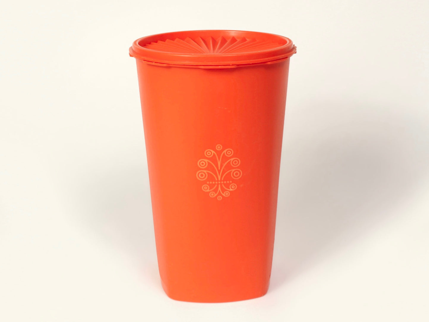 Large Orange Tupperware Canister, 1970s Vintage