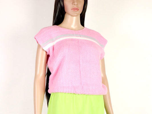 Pink Knit Top, Judyanna, 1970s Vintage