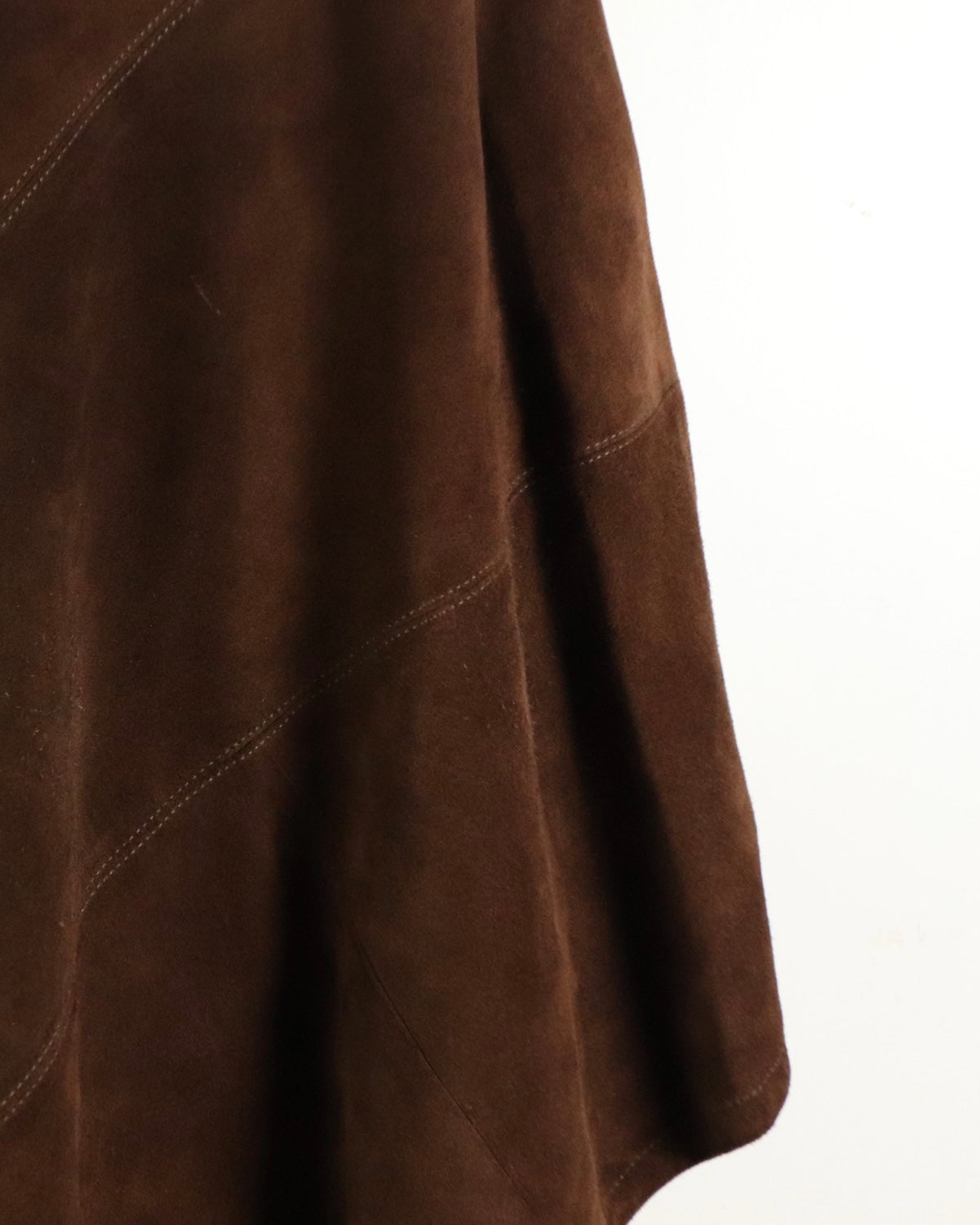 Brown Suede Embroidered Poncho, 1970s Vintage