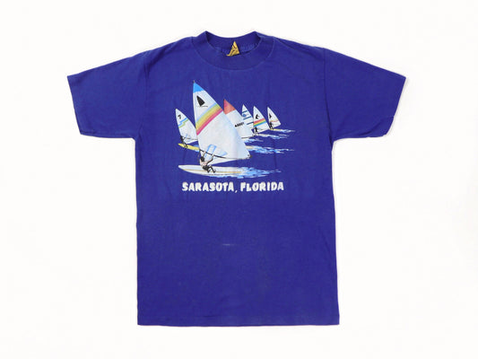 Blue Sarasota Florida Surf T-shirt, 1980s Vintage