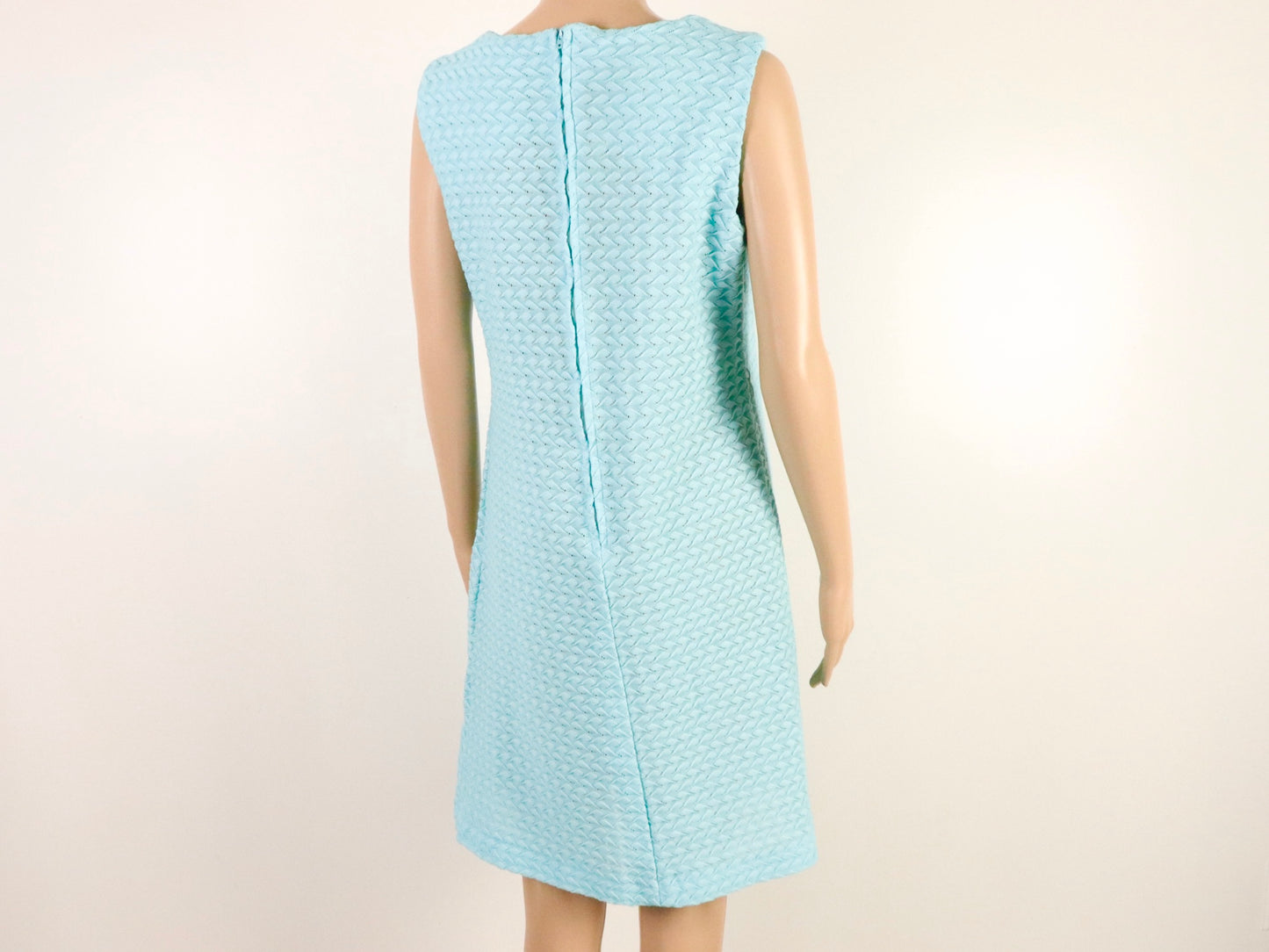 Blue Mini Shift Dress, 1970s Vintage