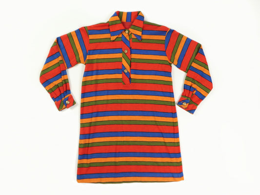 Striped Micro Mini/Tunic Shirt, 1970s Vintage