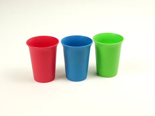 Multicolor Tupperware Juice Cups, 1980s vintage