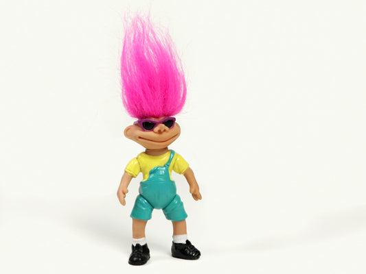 Pink Haired Street Kids Troll Doll, 1990s Vintage