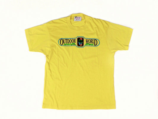 Yellow Outdoor World T-shirt, 1980s Vintage