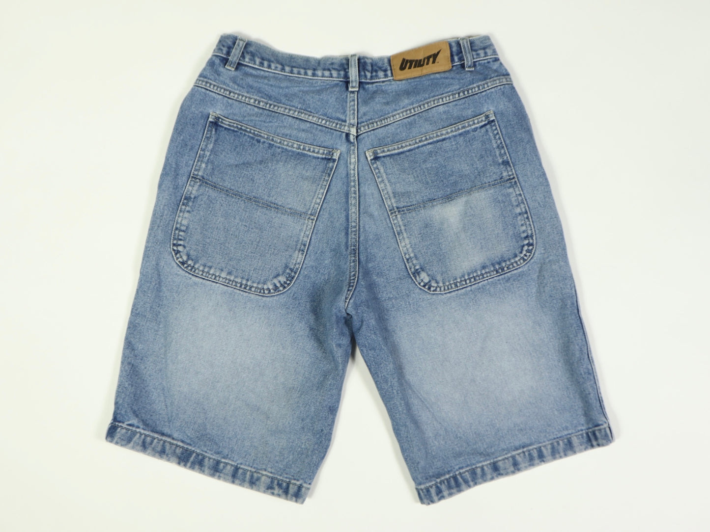 UTILITY Knee Length Denim Shorts, 1990s Vintage