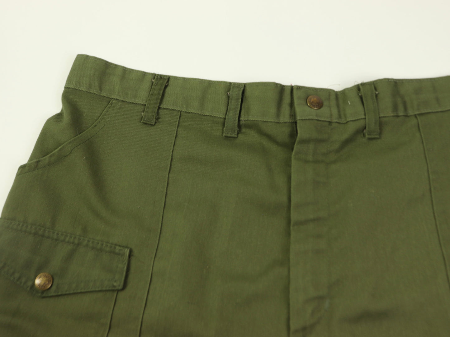 Army Green Men’s Shorts, Official Boys Scouts Uniform, 1970s Vintage