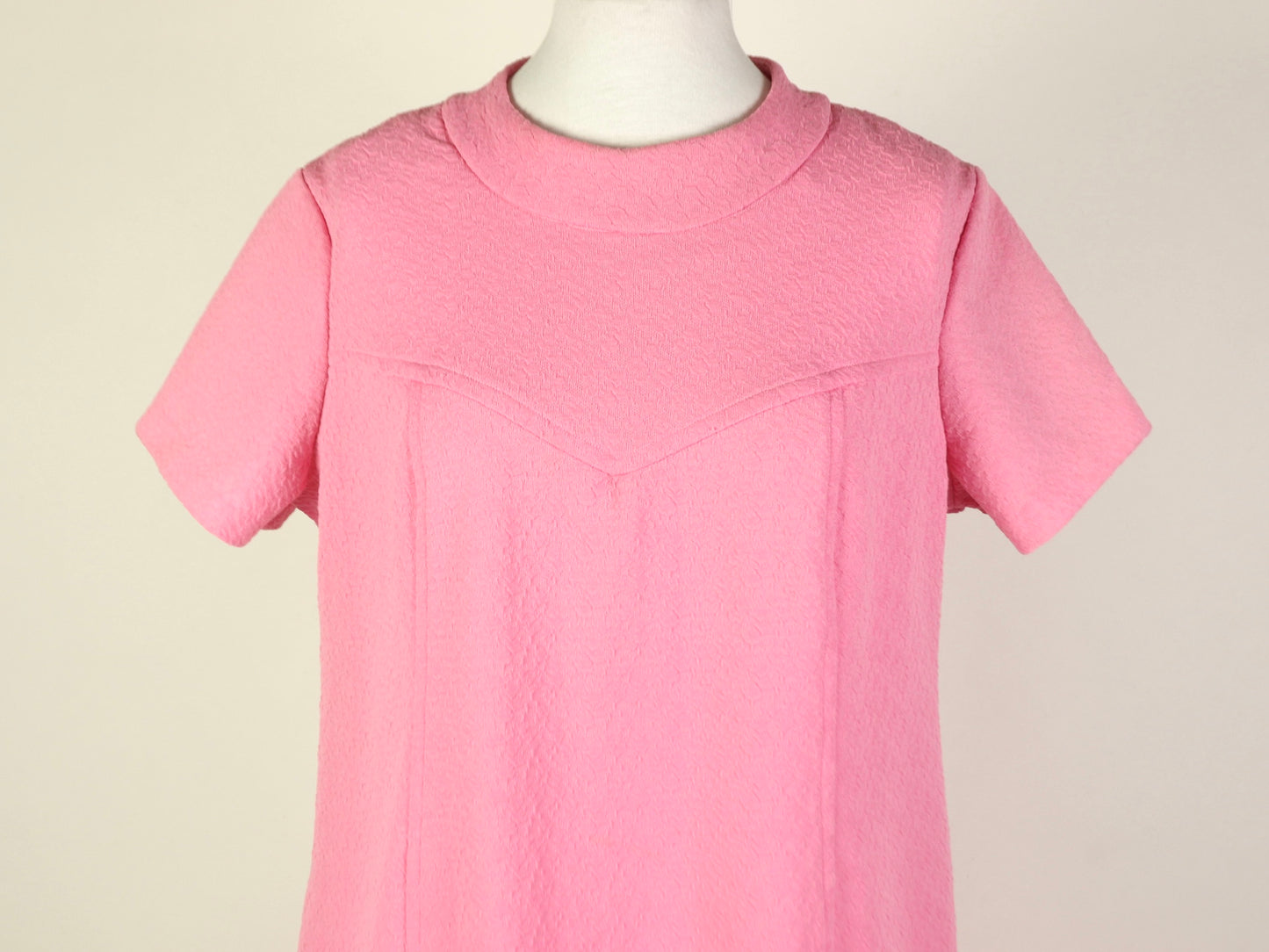 Pink Short Sleeve Dress, 1970s Vintage