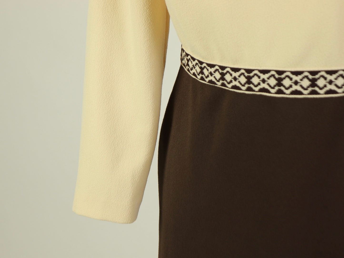 Brown Moc-Neck Dress, 1970s Vintage